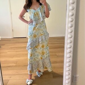 WE ARE KINDRED FREE PEOPLE Giovanna Tiered Ruffle 2/Sm Maxi Dress